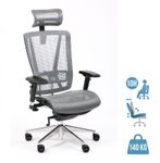Fauteuil de bureau VASEAT - accoudoirs réglables - appui-tête intégré - gris