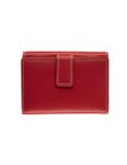 Porte-monnaie fermeture à bouton avec 4 poches fenêtres Dakota - rouge - label M