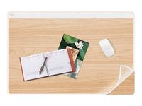 Silva by CEP - Sous-main avec rabat transparent - 58,5 x 38,5 cm - blanc et hêtre