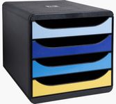 Exacompta BigBox - Module de classement 4 tiroirs - BeeBlue