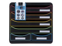 Exacompta Office Big Box - Module de classement 6 tiroirs - noir arlequin