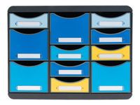 Exacompta Beeblue - Module de classement 11 tiroirs - couleurs assorties