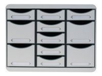 Exacompta Office Store-Box Multi - Module de classement 11 tiroirs - gris clair