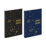 Agenda Astrologie - 1 jour par page - 12 x 17 cm - noir ou bleu - Exclusivité Bureau Vallée - Viquel