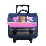 Cartable à roulettes Lililou 38 cm - 2 compartiments - noir - Bagtrotter