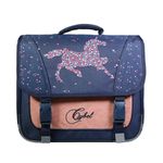 Cartable Cybel 38 cm - 2 compartiments - bleu/velours - Bagtrotter