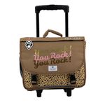 Cartable réversible à roulettes You Rock 38 cm - 2 compartiments - safari - Pol Fox