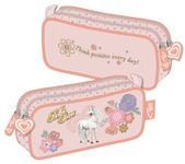 Trousse rectangulaire Bella Sara Romantic - 2 compartiments - rose poudré - Kid'Abord