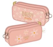 Trousse rectangulaire KIP Daisy - 2 compartiments - rose poudré - Kid'Abord