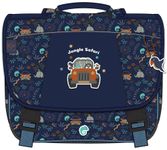 Cartable KIP Jungle 36 cm - 2 compartiments - bleu - Kid'Abord