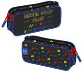 Trousse rectangulaire KIP Game Zone - 2 compartiments - noir - Kid'Abord
