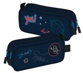 Trousse rectangulaire KIP Mr Rocket - 2 compartiments - bleu jean - Kid'Abord