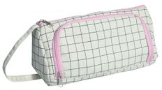  Trousse Walker Canvas grid - 1 compartiment - noir/rose