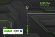 Agenda Techno - 1 jour par page - 12,5 x 17,5 cm - vert - Bouchut