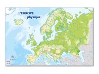 Bouchut - Carte muette effaçable - L'Europe Physique - 80 x 120 cm