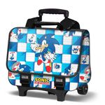 Sega Sonic Blue - Cartable avec chariot amovible 38 cm - 1 compartiment - Karactermania