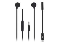 T'nB SWEET - Kit main libre - Ecouteurs filaire avec micro - intra-auriculaire - noir