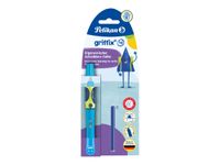 Pelikan Griffix 4 - Stylo plume - bleu/jaune neon