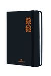 Agenda à élastique Alabama - 1 jour par page - 12,5 x 17,5 cm - noir et orange - Oberthur