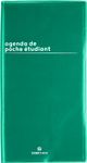 Agenda de poche Boréal Étudiant - 1 semaine par page - 9,5 x 18 cm - vert - Oberthur