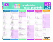 Calendrier Mon Academie - 6 mois par face - Zone A - 33,5 x 43 cm - Oberthur