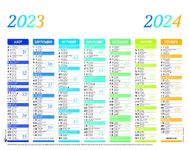 Calendrier Arc en Ciel - 7 mois par face - 21 x 27 cm - Oberthur