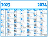 Calendrier Classique - 7 mois par face - 32 x 42 cm - Oberthur