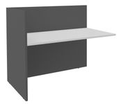 Banque d'accueil Module de départ haut OLA - L122,5 x H112 x P82,5 cm - structure carbone, plateau blanc perle