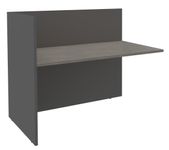 Banque d'accueil Module de départ haut OLA - L122,5 x H112 x P82,5 cm - structure carbone, plateau chêne gris