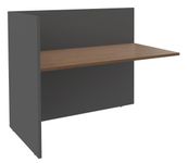 Banque d'accueil Module de départ haut OLA - L142,5 x H112 x P82,5 cm - structure carbone, plateau noyer