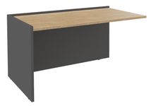Banque d'accueil Module de départ bas OLA - L82,5 x H75,5 x P82,5 cm - structure carbone, plateau chêne clair