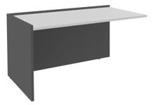 Banque d'accueil Module de départ bas OLA - L142,5 x H75,5 x P82,5 cm - structure carbone, plateau blanc perle