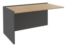 Banque d'accueil Module de départ bas OLA - L162,5 x H75,5 x P82,5 cm - structure carbone, plateau chêne clair