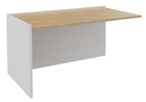 Banque d'accueil Module de départ bas OLA - L162,5 x H75,5 x P82,5 cm - structure blanc perle, plateau chêne clair