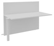 Banque d'accueil Module suivant haut OLA - L120 x H112 x P82,5 cm - structure blanc perle, plateau blanc perle