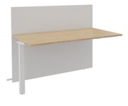 Banque d'accueil Module suivant haut OLA - L140 x H112 x P82,5 cm - structure blanc perle, plateau chêne clair