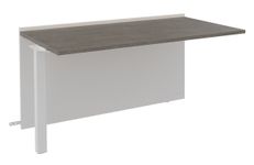 Banque d'accueil Module suivant bas OLA - L80 x H75,5 x P82,5 cm - structure blanc perle, plateau chêne gris