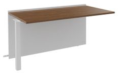 Banque d'accueil Module suivant bas OLA - L80 x H75,5 x P82,5 cm - structure blanc perle, plateau noyer