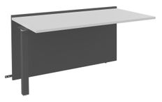 Banque d'accueil Module suivant bas OLA - L120 x H75,5 x P82,5 cm - structure carbone, plateau blanc perle