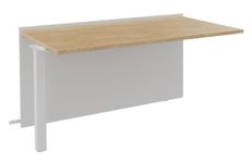 Banque d'accueil Module suivant bas OLA - L140 x H75,5 x P82,5 cm - structure blanc perle, plateau chêne clair