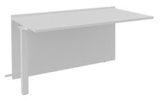 Banque d'accueil Module suivant bas OLA - L140 x H75,5 x P82,5 cm - structure blanc perle, plateau blanc perle