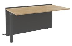 Banque d'accueil Module suivant bas OLA - L160 x H75,5 x P82,5 cm - structure carbone, plateau chêne clair