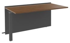 Banque d'accueil Module suivant bas OLA - L160 x H75,5 x P82,5 cm - structure carbone, plateau noyer