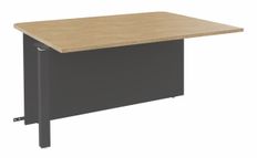 Banque d'accueil Module intermédiaire PMR OLA - L140 x H72,5 x P115 cm - structure carbone, plateau chêne clair