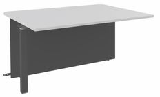 Banque d'accueil Module intermédiaire PMR OLA - L140 x H72,5 x P115 cm - structure carbone, plateau blanc perle