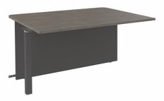 Banque d'accueil Module intermédiaire PMR OLA - L140 x H72,5 x P115 cm - structure carbone, plateau chêne gris