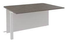 Banque d'accueil Module intermédiaire PMR OLA - L140 x H72,5 x P115 cm - structure blanc perle, plateau chêne gris