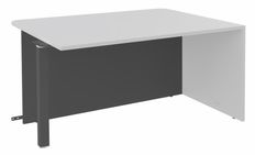Banque d'accueil Module d'extrémité PMR OLA - L100 x H72,5 x P115 cm - structure carbone, plateau blanc perle