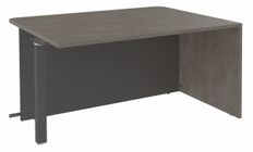 Banque d'accueil Module d'extrémité PMR OLA - L100 x H72,5 x P115 cm - structure carbone, plateau chêne gris