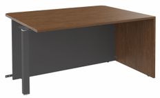 Banque d'accueil Module d'extrémité PMR OLA - L100 x H72,5 x P115 cm - structure carbone, plateau noyer